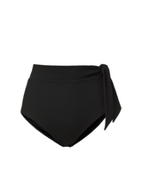 Side Tie High Waist Bottom In Black Texture