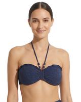 Alexis Top In Marine Blue Metallic