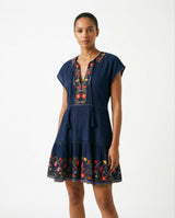 Gari Dress In Gardenia Embroidery