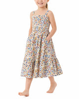 Girls Lila Dress In Wildflower Fields