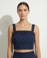 Ilyssa Top + Jenni Skirt Set In Navy Calypso Eyelet