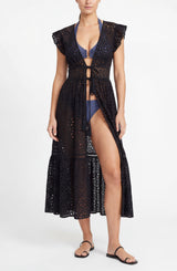 Lauren Coverup Dress Seaside Eyelet Black