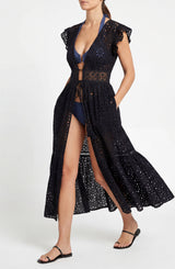 Lauren Coverup Dress Seaside Eyelet Black
