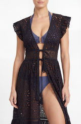 Lauren Coverup Dress Seaside Eyelet Black