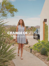 Charlotte Dress In Sky/Natural Eyelet