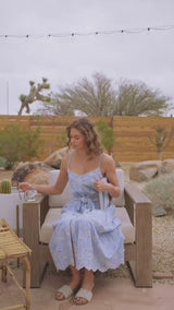 Addyson Dress In Sky/Natural Eyelet