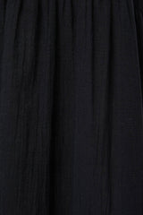 Close up and detailed shot of black 100% organic certified cotton