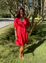 Kelly Dress Coral Red