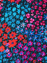 Close up shot of floral 100% certified organic cotton