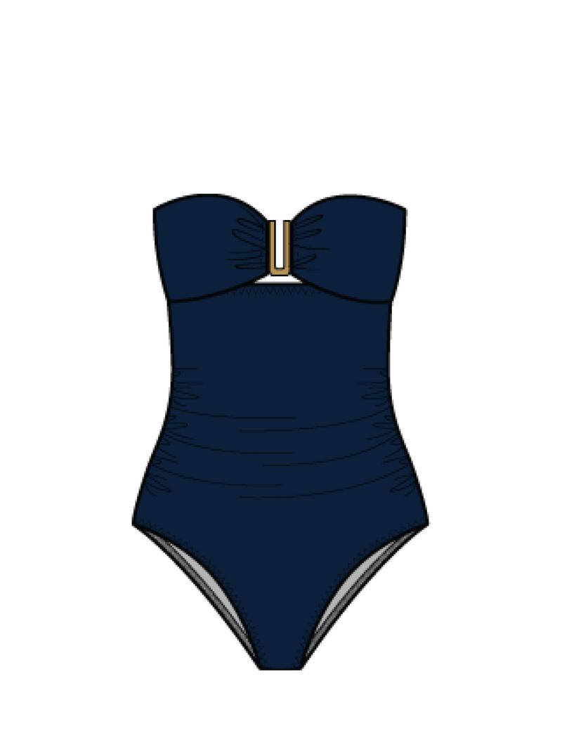 Juliette One Piece In Navy Texture