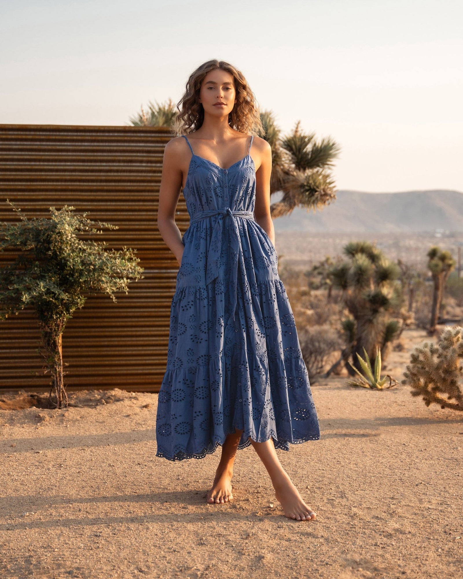 Addyson Dress In Steel Blue San Andrs Eyelet | CHANGE OF SCENERY Change of Scenery Addyson Dress In Steel Blue San Andrs Eyelet | CHANGE OF SCENERY Change of Scenery