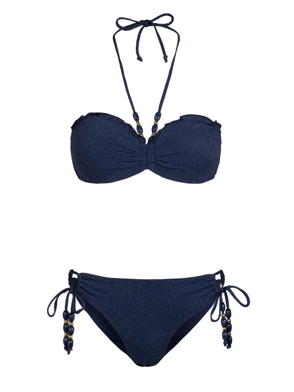 Alexis Top + Taryn Bottom In Marine Blue Metallic