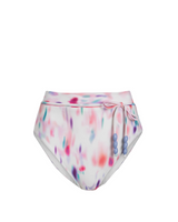Belted Hi Waist Hi Leg Bottom In Hazy Ikat Ivory