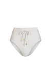 Belted Hi Waist Hi Leg Bottom In Ivory Metallic