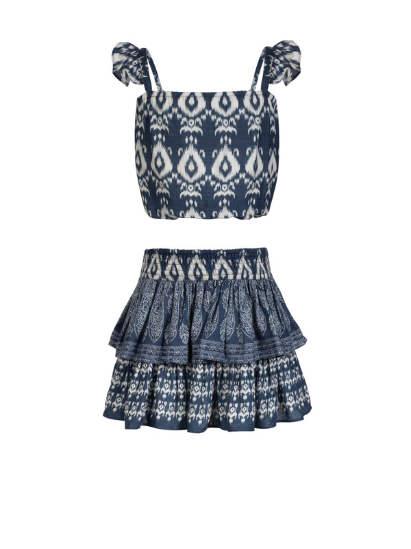 Girls Bryn Skirt Set In Tivara Ikat