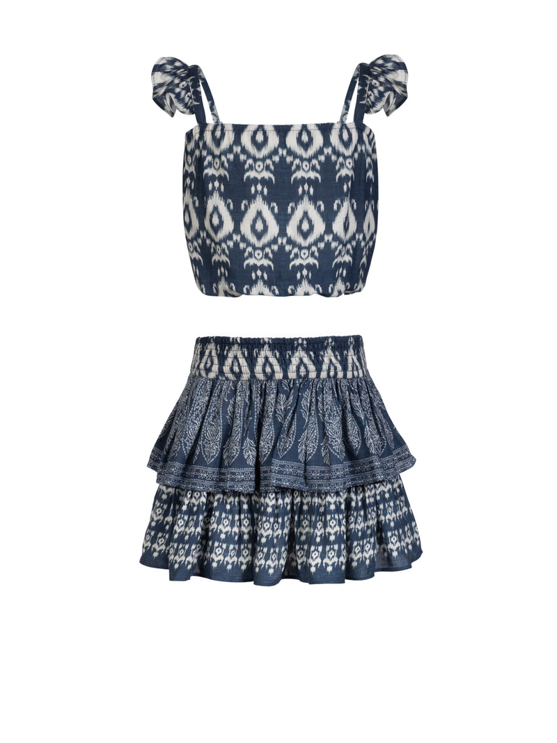 Girls Bryn Skirt Set In Tivara Ikat