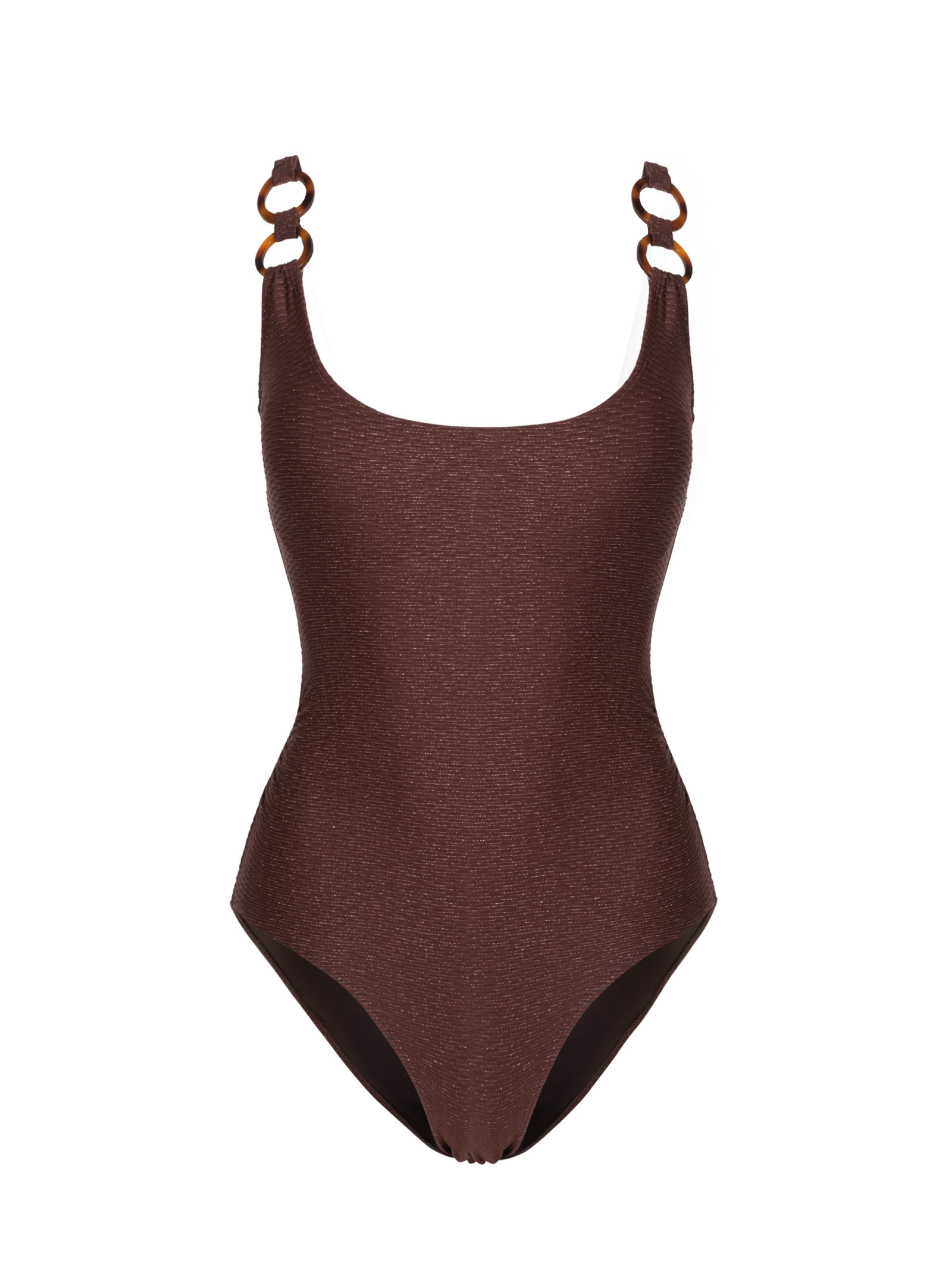 Chloe Tank One Piece In Cacao/Gold Metallic | CHANGE OF SCENERY
