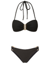 Cindy Top + Ring Trim Bottom in Black Texture