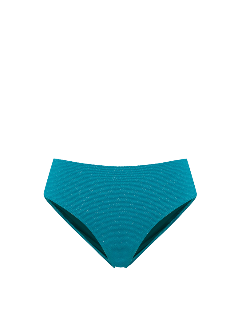 Classic Midrise Bottom In Jungle Green Metallic Pique