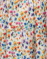 Multicolored floral pattern on a fabric background