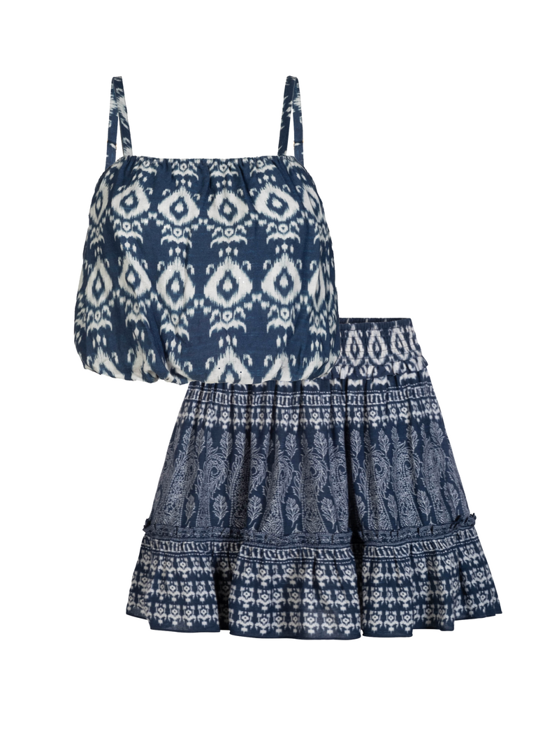 Dani Top + Devon Skirt Set In Tivara Ikat
