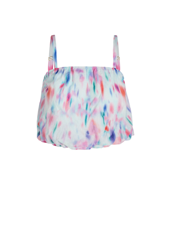 Dani Top In Hazy Ikat Seafoam