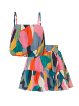 Dani Top + Izzy Skirt Set in Carta Colorblock