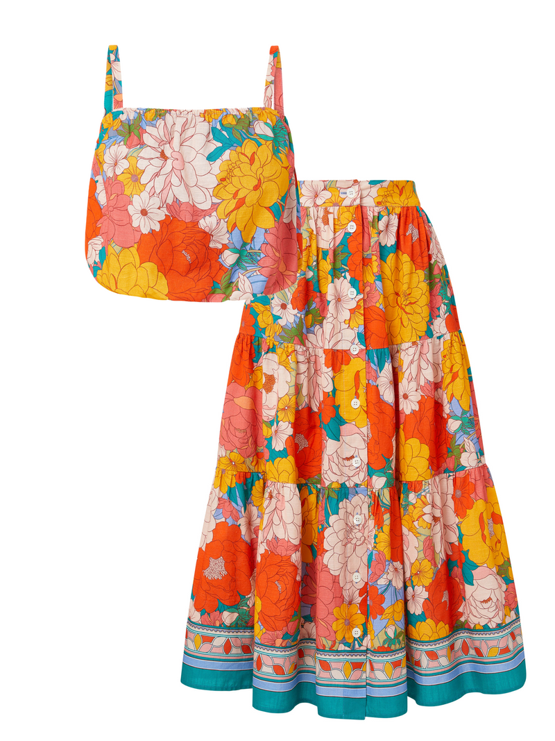 Dani Top + Joanna Skirt Set in Zinnia Fields