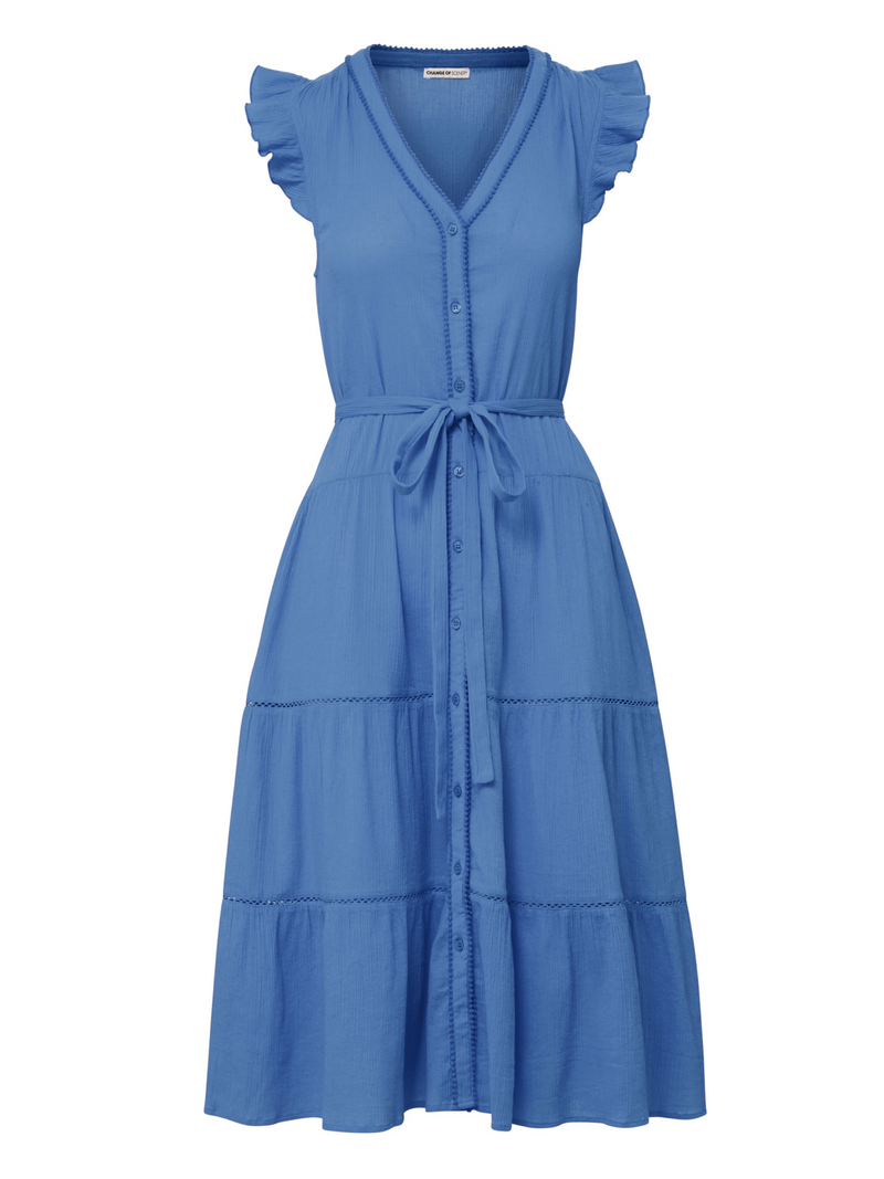 Emily Dress In Steel Blue Cotton Crepe | CHANGE OF SCENERY Change of Scenery Emily Dress In Steel Blue Cotton Crepe | CHANGE OF SCENERY Change of Scenery