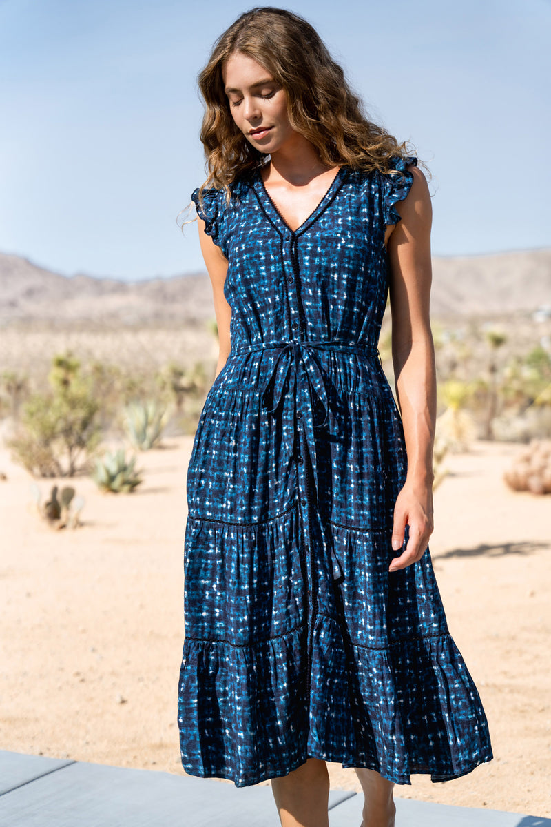 Emily Dress In Denim Noir