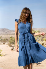 Emily Dress In Steel Blue