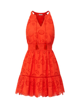 Emma Dress In Flame San Andrés Eyelet