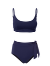 Erika Top + Side Tie High Rise Bottom in Navy