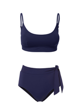 Erika Top + Side Tie High Rise Bottom in Navy