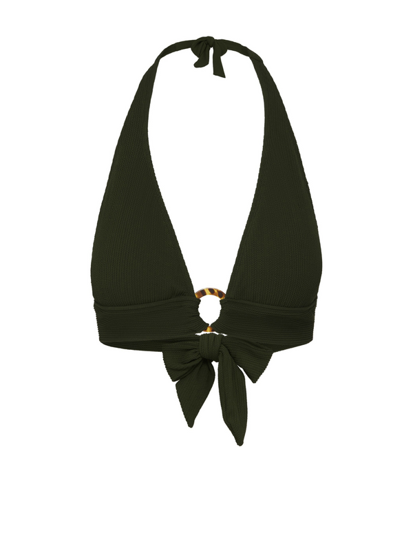 Erin Top In Black Texture with Tort Ring