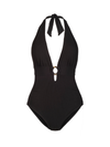 Gabrielle Halter One Piece In Black Texture