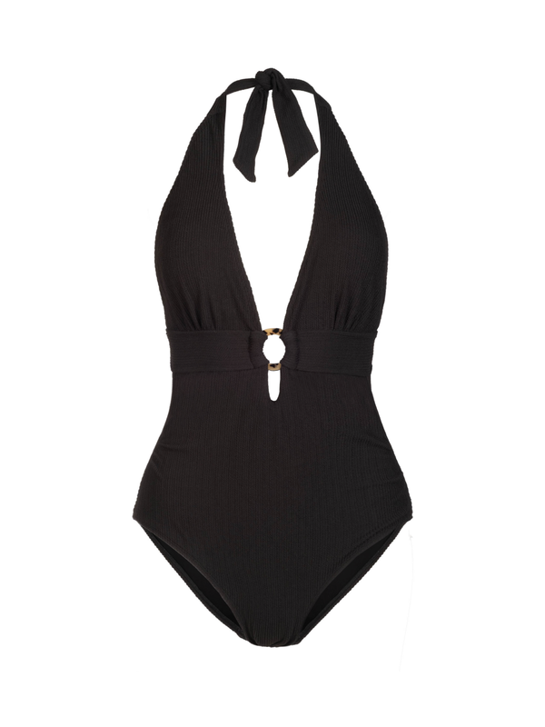 Gabrielle Halter One Piece In Black Texture