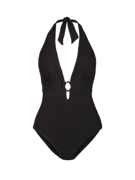 Gabrielle Halter One Piece In Black Texture | CHANGE OF SCENERY