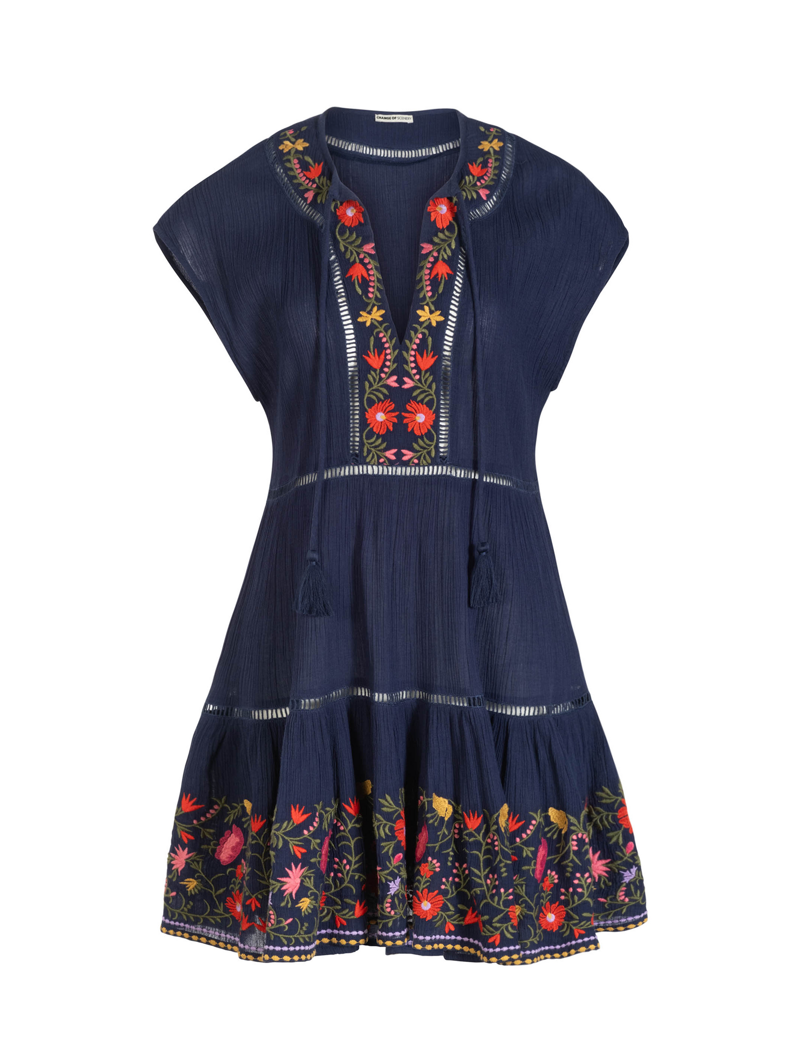 Gari Dress In Gardenia Embroidery | CHANGE OF SCENERY  Change of Scenery