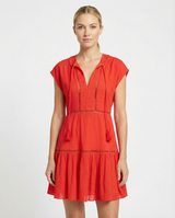 Gari Dress In Guava Red