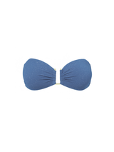 Gina Top In Steel Blue Metallic Pique