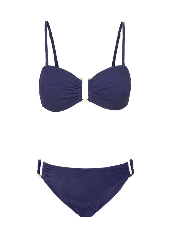 Gina Top + Layla Bottom in Navy Texture