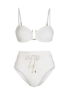 Gina Top + Belted Hi Waist Hi Leg Bottom in Ivory Metallic