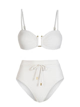 Gina Top + Belted Hi Waist Hi Leg Bottom in Ivory Metallic