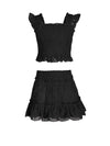 Girls Kayla Skirt Set In Black Eyelet