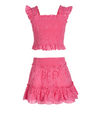 Girls Kayla Skirt Set In Hibiscus Eyelet