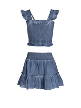 Girls Kayla Skirt Set In Stonewash