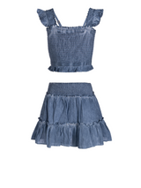 Girls Kayla Skirt Set In Stonewash