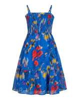 Colorful floral dress on a white background