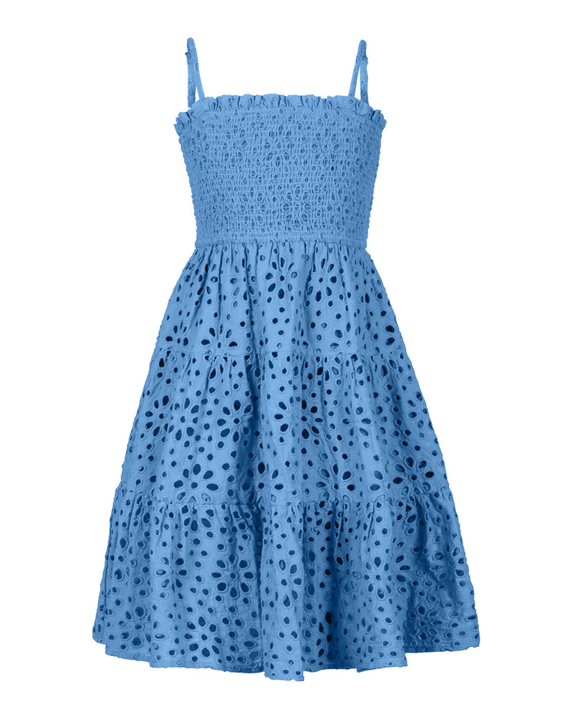 blue and white eyelet dress Girls Lila In Bluebell Atria Signature Colors:Bubblegum Cut from eyelet fabric YGroup_B1767 ASOS DESIGN Petite high